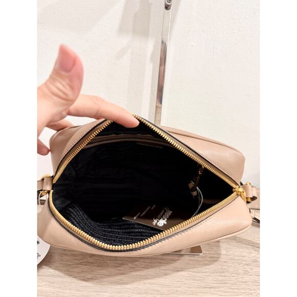 Prada Milano Beige Leather Logo Embossed Camera Crossbody Bag - Picture 11 of 15